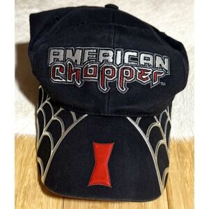 American Chopper Baseball Hat Cap Black Widow‎ Adjustable Strap 2003